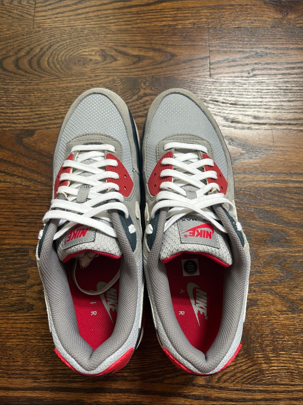 Nike Gray and Red Men's Athletic Sneakers